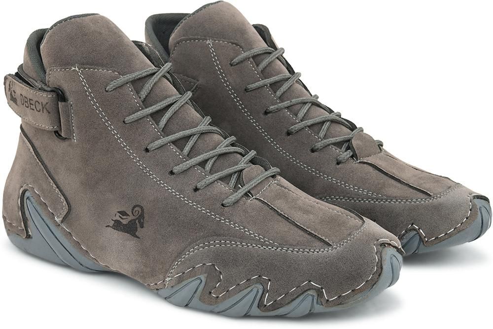 Premium Italian Handmade Shoes – High-Top Grey Casuals