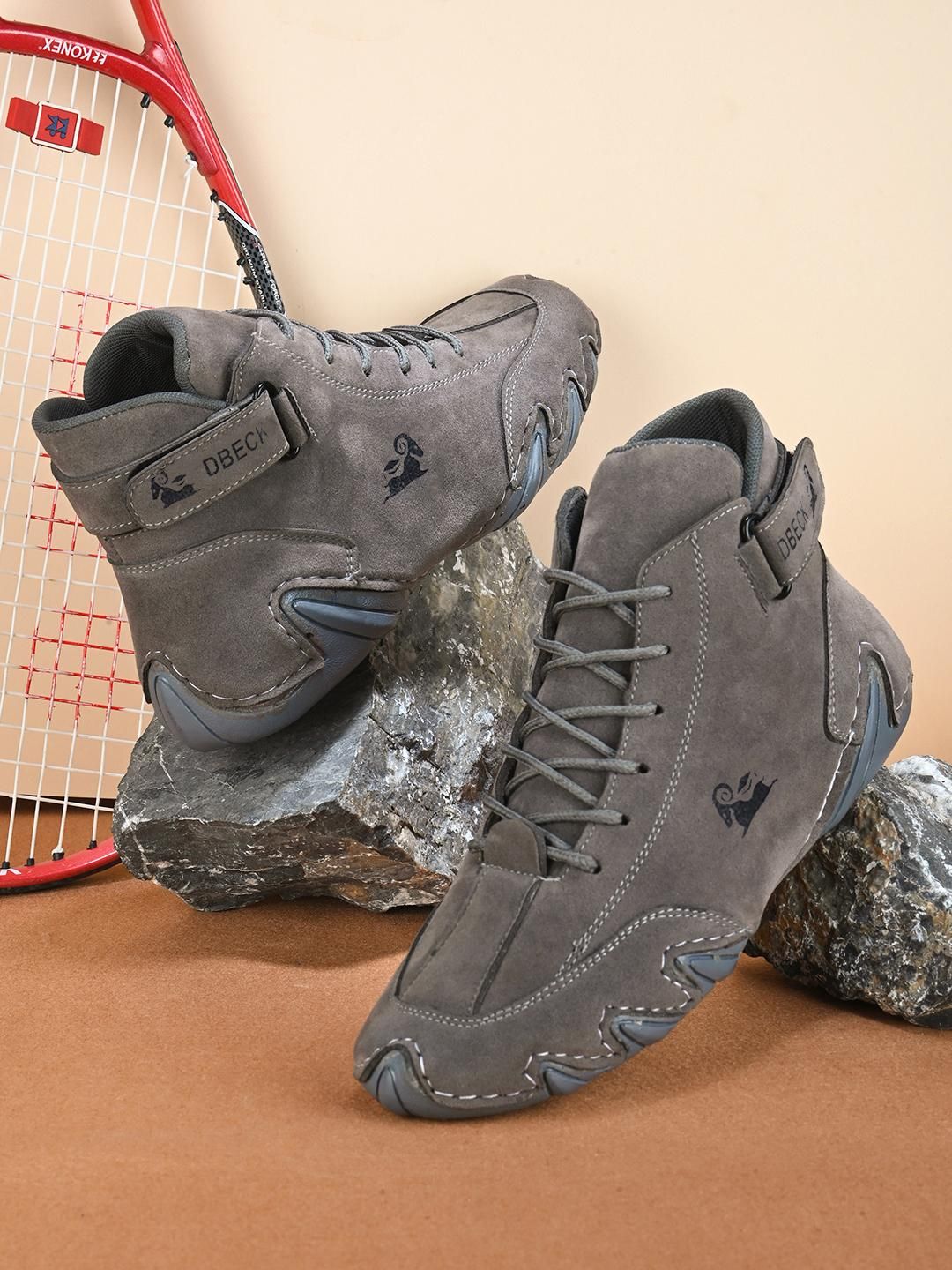Premium Italian Handmade Shoes – High-Top Grey Casuals