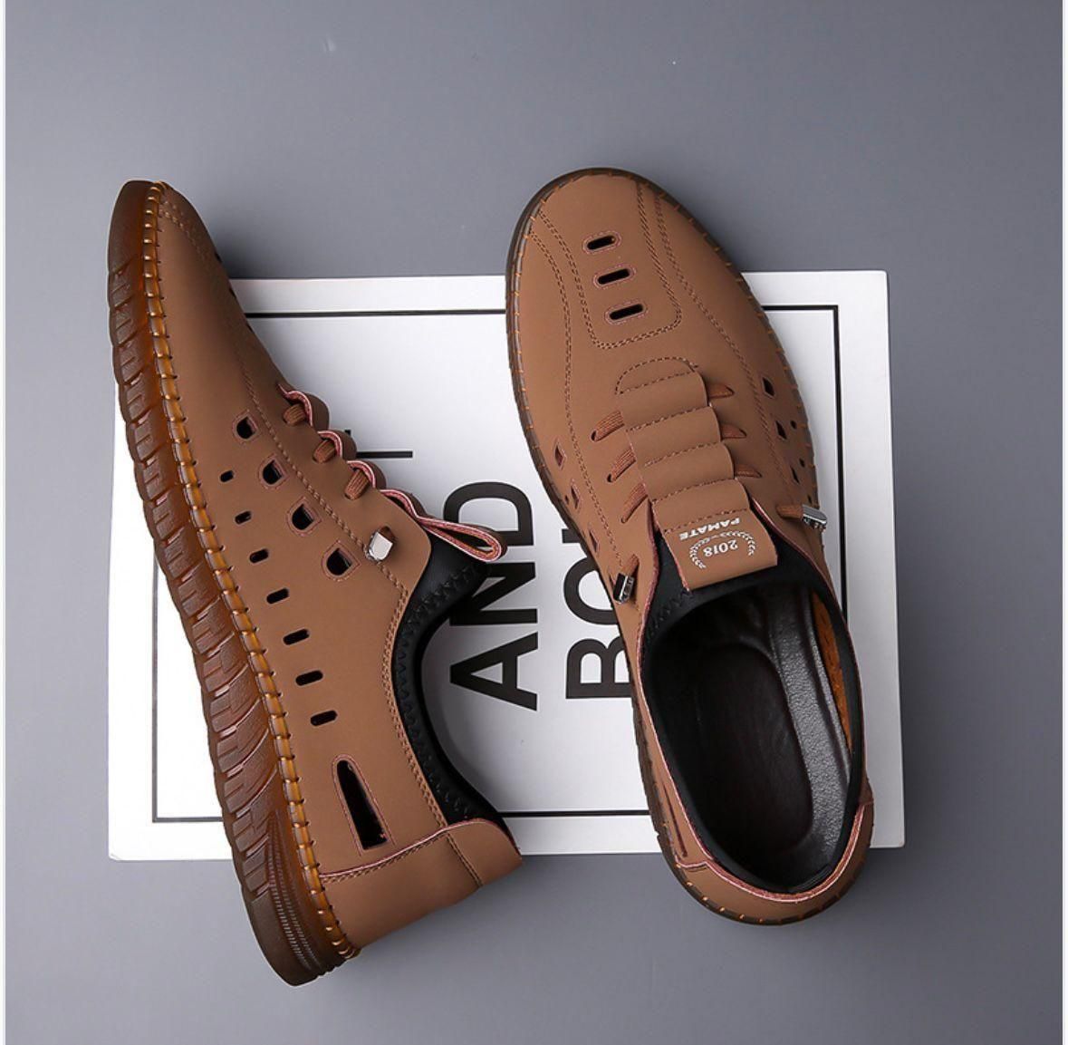 UrbanEdge™ Laser-Cut Leather Casual Shoes for Men