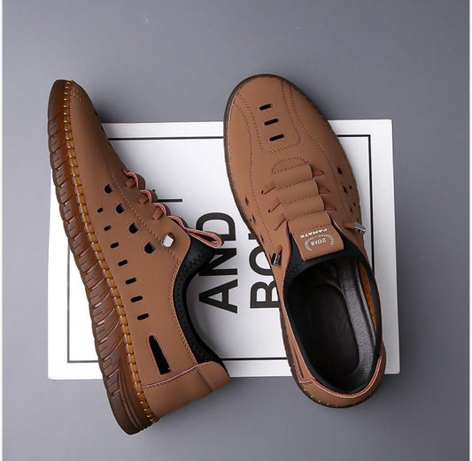 UrbanEdge™ Laser-Cut Leather Casual Shoes for Men