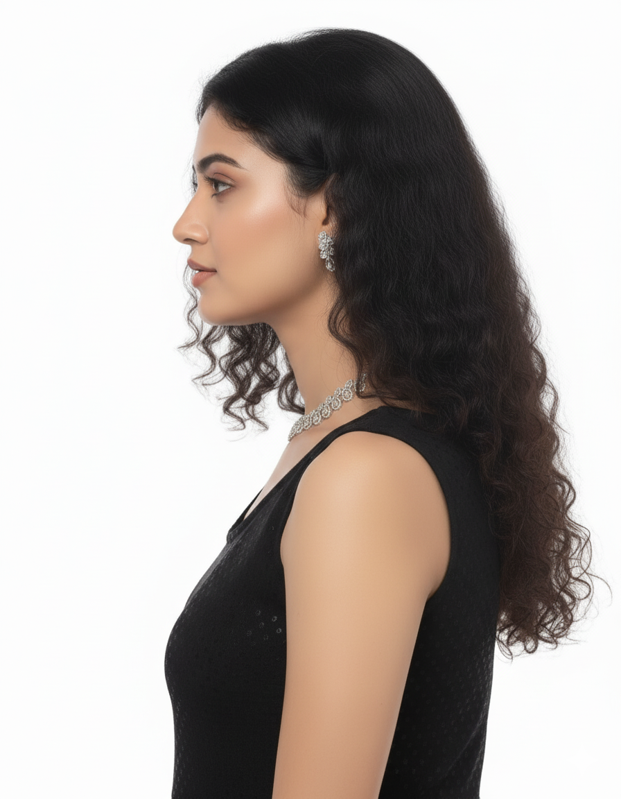 Rhodium-Plated Necklace & Earring Set with White Austrian Diamonds