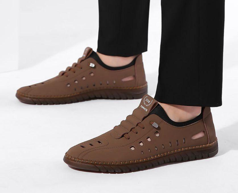 UrbanEdge™ Laser-Cut Leather Casual Shoes for Men: Style Meets Precision